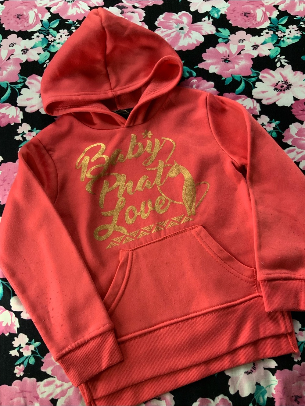 Baby Phat Coral Hoodie with Gold Script